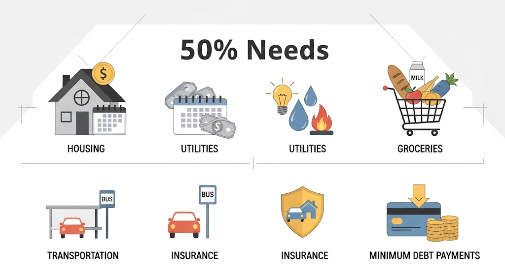 Budgeting with the 50/30/20 rule in finance for personal money management